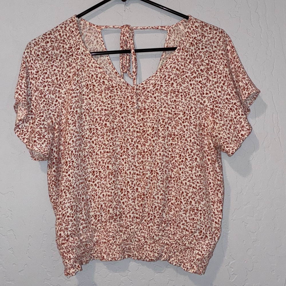 Paper Crane Red Floral Blouse